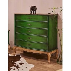 Masifart Barcelona Şifonyer Yeşil Eskitmeli