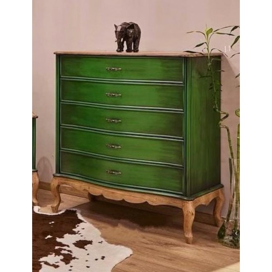 Masifart Barcelona Şifonyer Yeşil Eskitmeli