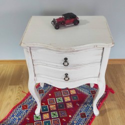 Masifart Paris Komodin Beyaz Eskitme Çekmeceli Telefonluk