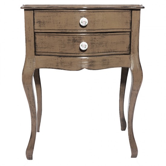 Masifart Paris Kahve Eskitme Komodin Çekmeceli Telefonluk