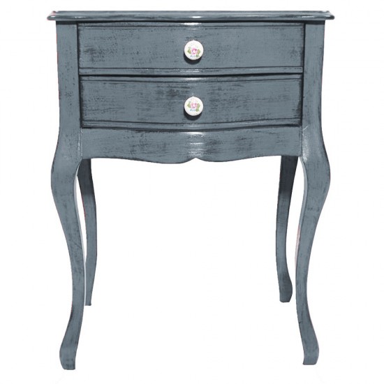 Masifart Paris Gri Eskitme Komodin Çekmeceli Telefonluk