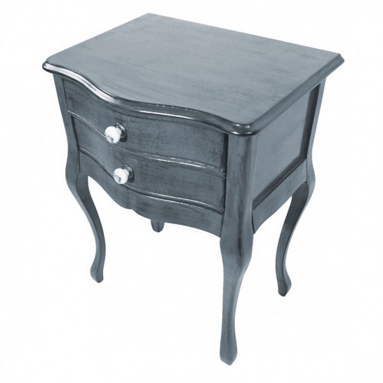 Masifart Paris Gri Eskitme Komodin Çekmeceli Telefonluk