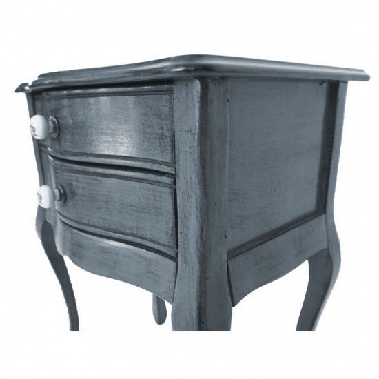 Masifart Paris Gri Eskitme Komodin Çekmeceli Telefonluk