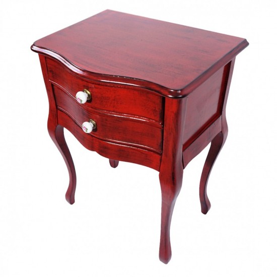 Masifart Paris Kırmızı Eskitme Komodin Çekmeceli Telefonluk