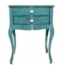 Masifart Paris Mavi Eskitme Komodin Çekmeceli Telefonluk