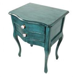 Masifart Paris Mavi Eskitme Komodin Çekmeceli Telefonluk