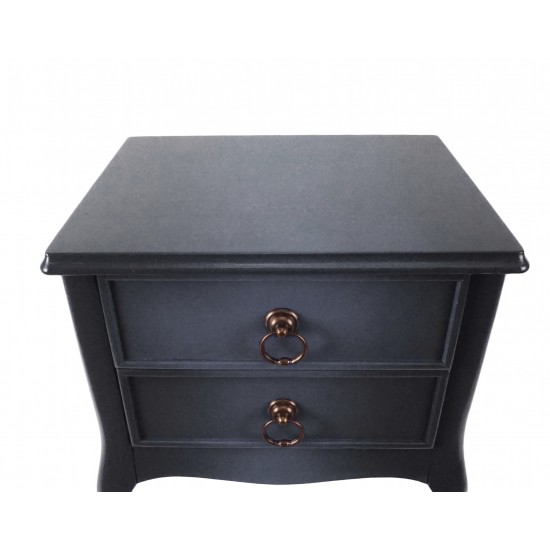 Masifart Leon Komodin Gölgeli Füme Lükens Çift Çekmeceli Telefonluk