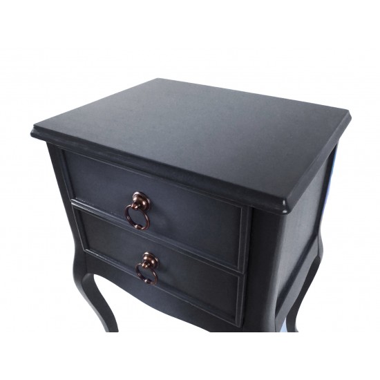 Masifart Leon Komodin Gölgeli Füme Lükens Çift Çekmeceli Telefonluk