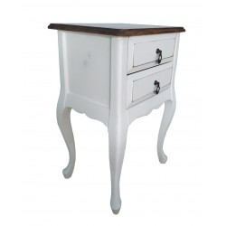 Masifart Pine komodin Çam Beyaz Eskitme Çekmeceli Telefonluk