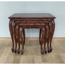 Masifart Plum Lükens Oymalı Zigon Sehpa Klasik Ceviz