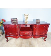 Masifart Meris Tv Ünitesi Kızıl Eskitme Maun Bombeli