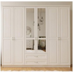 Beyaz Lake kapak Köşeli Aynalı Gardrop MTÜL