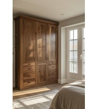 Kestane Cevizi Mdflam Çekmeceli Gardrop MTÜL