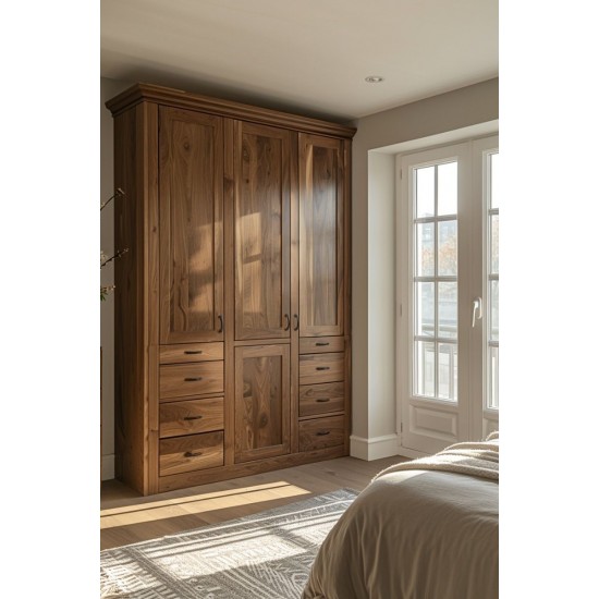 Kestane Cevizi Mdflam Çekmeceli Gardrop MTÜL