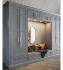 Açık Nardo Gri Kapaklı Çekmeceli Gardrop MTÜL