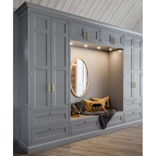 Açık Nardo Gri Kapaklı Çekmeceli Gardrop MTÜL