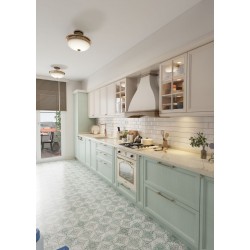 April Açık Yeşil Ekru Mat Lake Mutfak Dolabı mtül