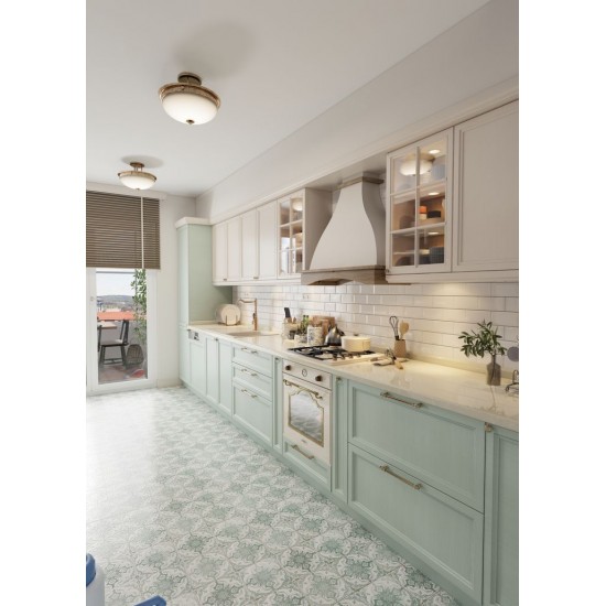 April Açık Yeşil Ekru Mat Lake Mutfak Dolabı mtül