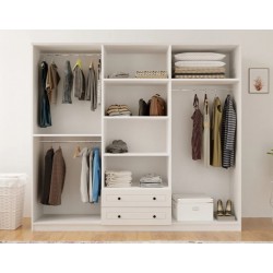 Myhome Aynalı 6 Kapaklı 2 Çekmeceli Gardrop