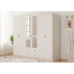 Myhome Aynalı 6 Kapaklı 2 Çekmeceli Gardrop