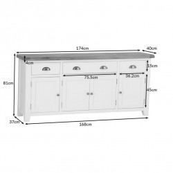 Masifart Della 4 Kapaklı 180cm Konsol