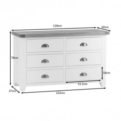 Masifart Della 128 cm Cekmeceli Şifonyer