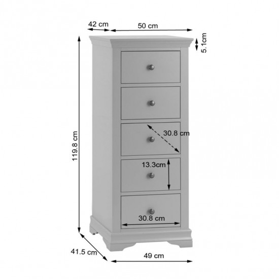 Masifart Flex 5 Cekmeceli İnce Şifonyer