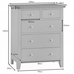 Masifart Mory 2 Üst 3 Alt Cekmeceli Şifonyer