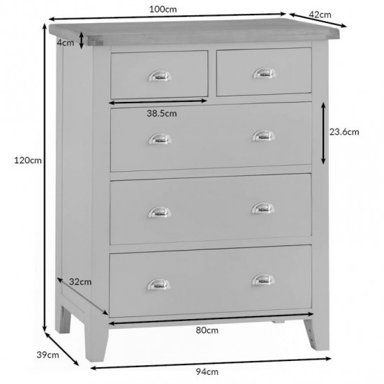 Masifart Mory 2 Üst 3 Alt Cekmeceli Şifonyer