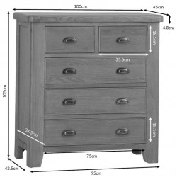 Masifart Nest 3+2 Cekmeceli Şifonyer 100 cm