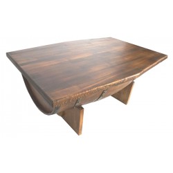 Masifart Fıçı orta Sehpa Klasik Ceviz 110 cm