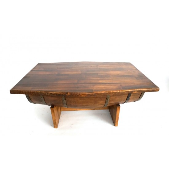 Masifart Fıçı orta Sehpa Klasik Ceviz 110 cm