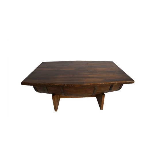 Masifart Fıçı Orta Sehpa Meşe 120 cm Ahşap şarap Fıçısından