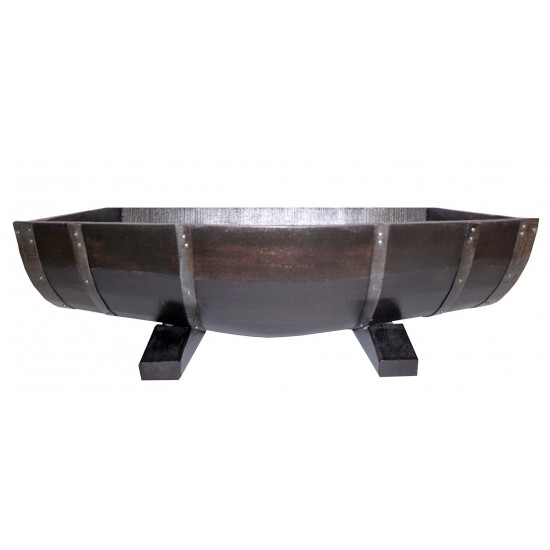 Masifart Terra Bahçe Çiçekliği 100 Cm Fıçıdan Siyah