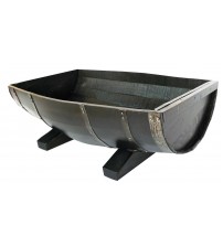 Masifart Terra Bahçe Çiçekliği 100 Cm Fıçıdan Siyah