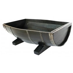 Masifart Terra Bahçe Çiçekliği 100 Cm Fıçıdan Siyah