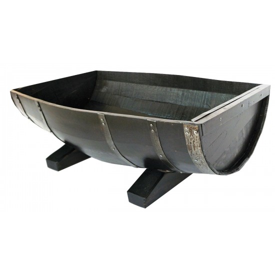 Masifart Terra Bahçe Çiçekliği 100 Cm Fıçıdan Siyah