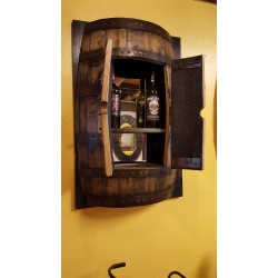Masifart Şarap Fıçısı Duvara Monte Şaraplık Raflı