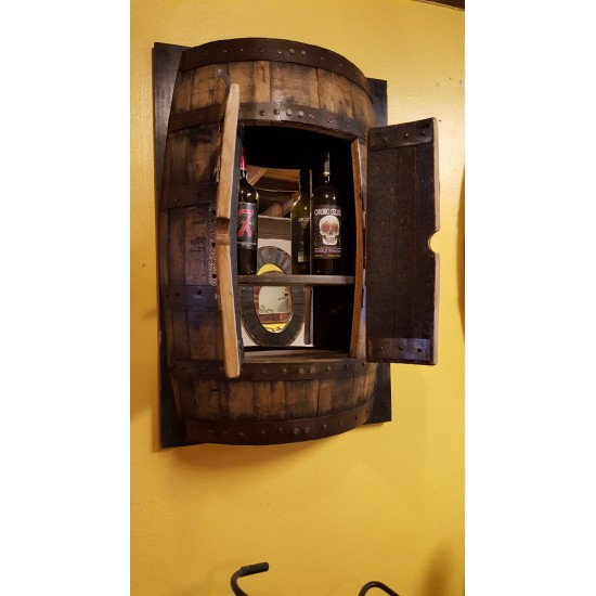 Masifart Şarap Fıçısı Duvara Monte Şaraplık Raflı