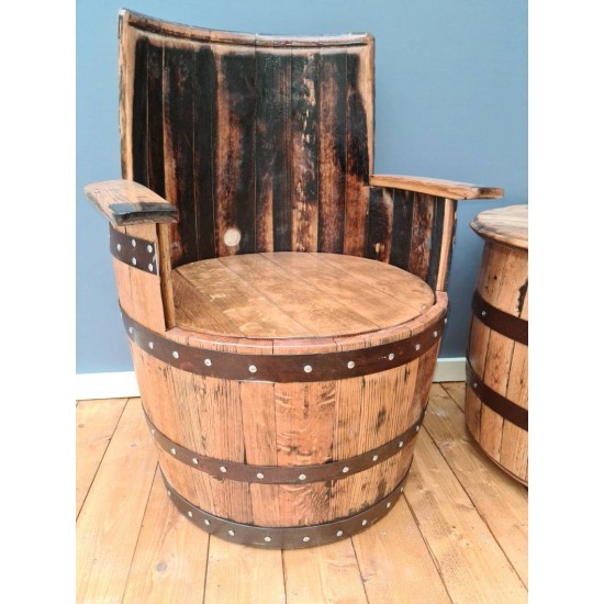 Masifart Şarap Fıçısı Çift Koltuklu Sehpalı Takım