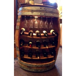 Masifart Şarap Fıçısından Kadehli Dikey Şaraplık