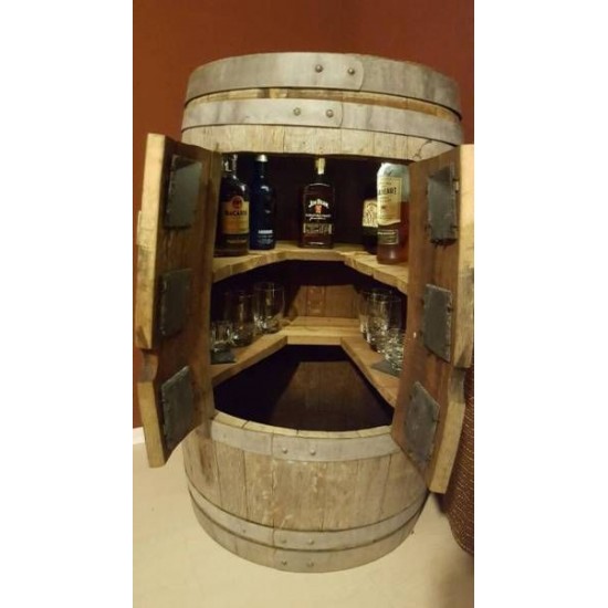 Masifart Şarap Fıçısından İç Bölmeli Mini Bar