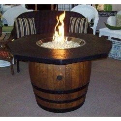 Masifart Sarafin Fıçı Masa 8 köşe Masif Ateş Çukuru