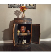 Masifart Şarap Fıçısı Latalı Raflı Mini Bar