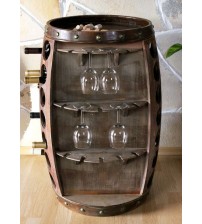 Masifart Şarap Fıçısı Kadehlikli Mini Bar