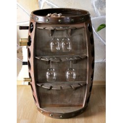 Masifart Şarap Fıçısı Kadehlikli Mini Bar