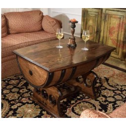 Masifart Şarap Fıçı Orta Sehpa Yatak Açılır Tablalı