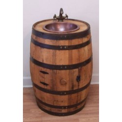 Masifart Elto Fıçı Banyo Dolabı Fıçı Lavabo Meşe 80 cm