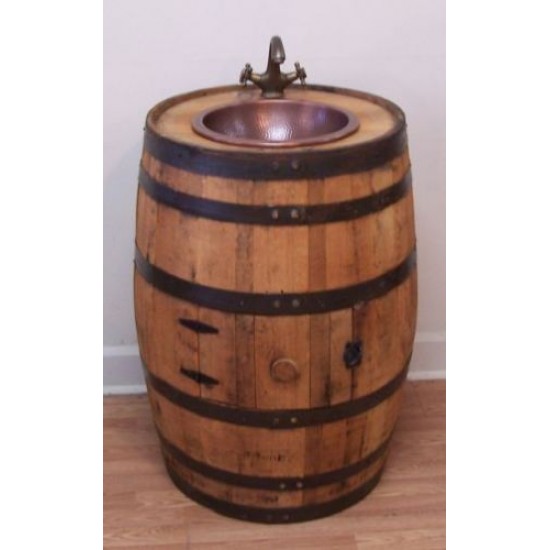 Masifart Elto Fıçı Banyo Dolabı Fıçı Lavabo Meşe 80 cm