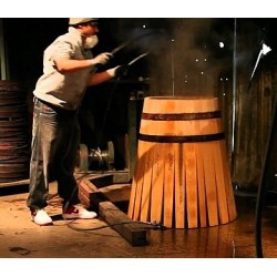 Masifart Şarap Fıçısı Camlı Dolaplı Dik Masa